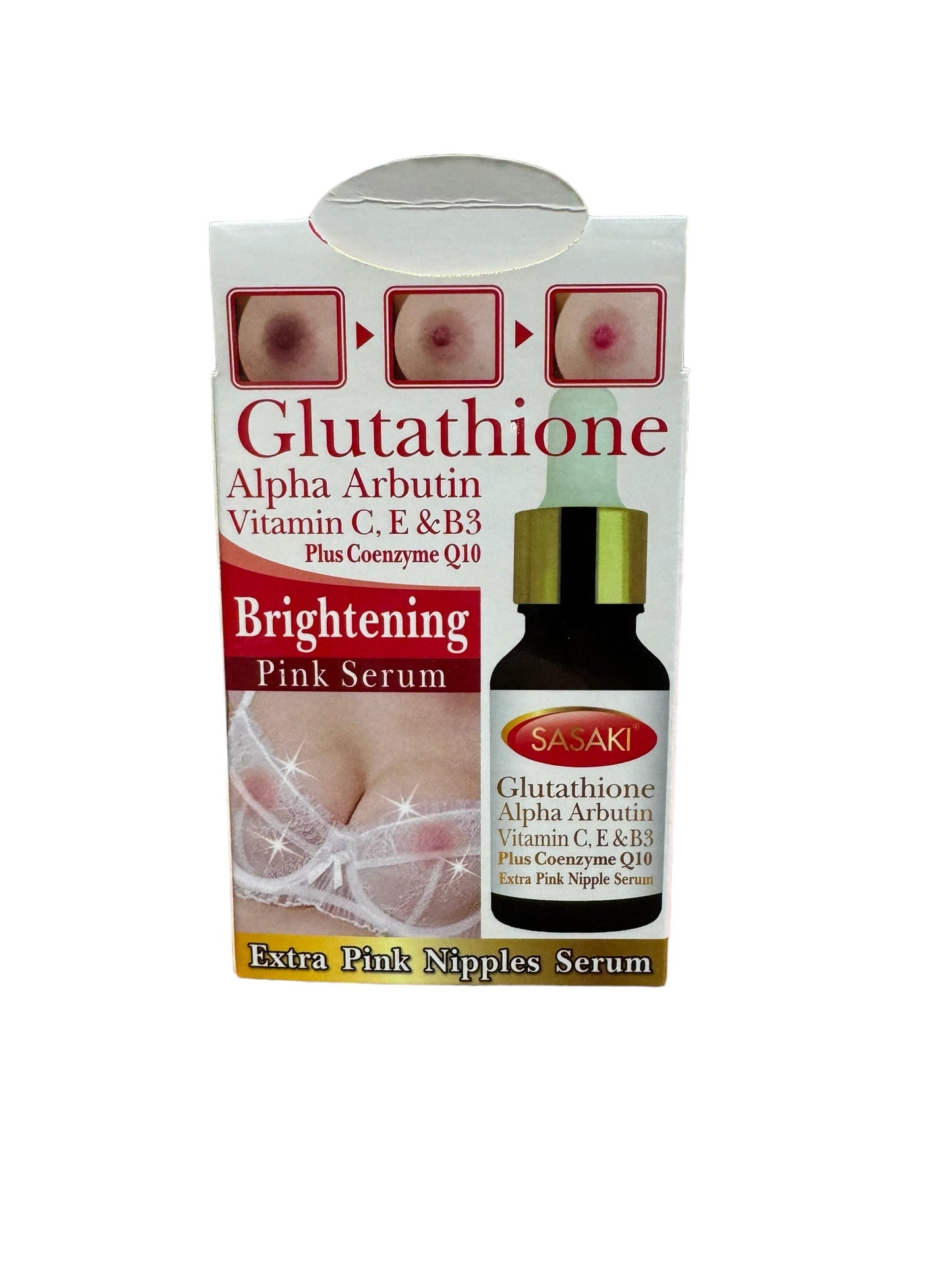 SASAKI BRIGHTENING PINK NIPPLES SERUM GLUTATHIONE, ALPHA ARBUTIN,VIT C