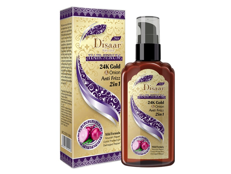 Disaar Hair Serum 2In1 24K Gold & Onion Anti Frizz Mild Formula 120Ml